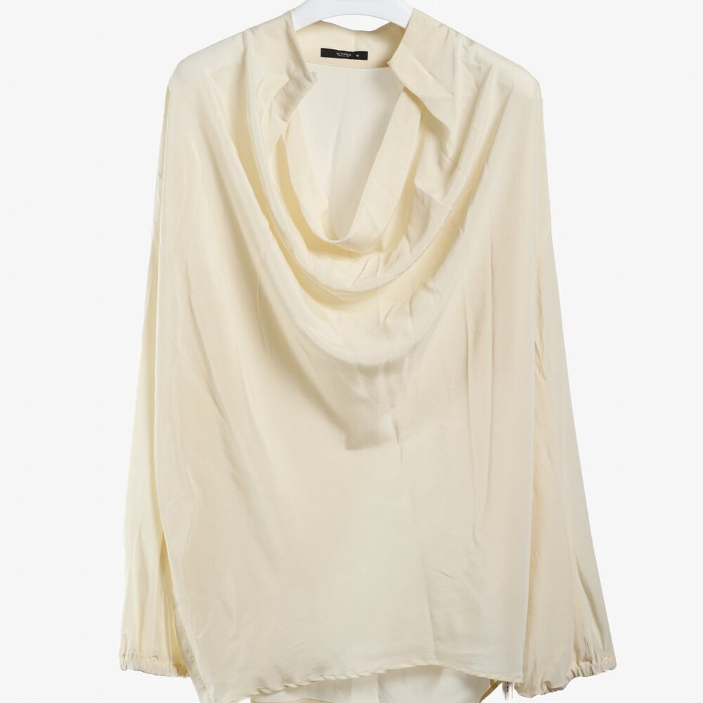 Etro Cream Silk Cowl Neck Tunic